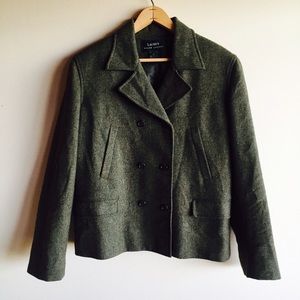 Ralph Lauren lambs wool  peacoat in olive green